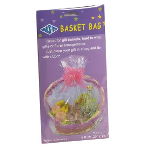 1252-Clear Medium Basket Bags 4 Pcs