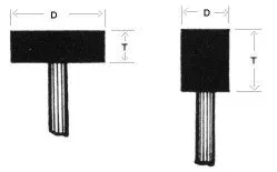 1/4" x 3/4" x 1/4" Mounted Points PT-60P White W Shaped