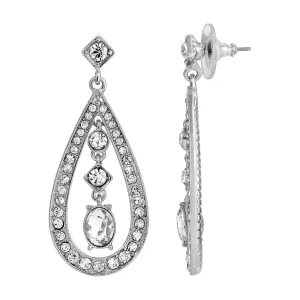 1928 Jewelry Crystal Caged Mixed Shapes Drop Earrings