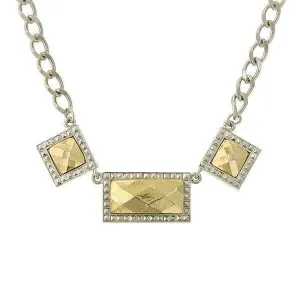 1928 Jewelry Fusion Lux 3 Horizontal  Necklace 16"   3" Extender