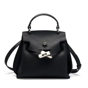 20CM top layer cowhide leather Kelly crossbody bag 2952 black