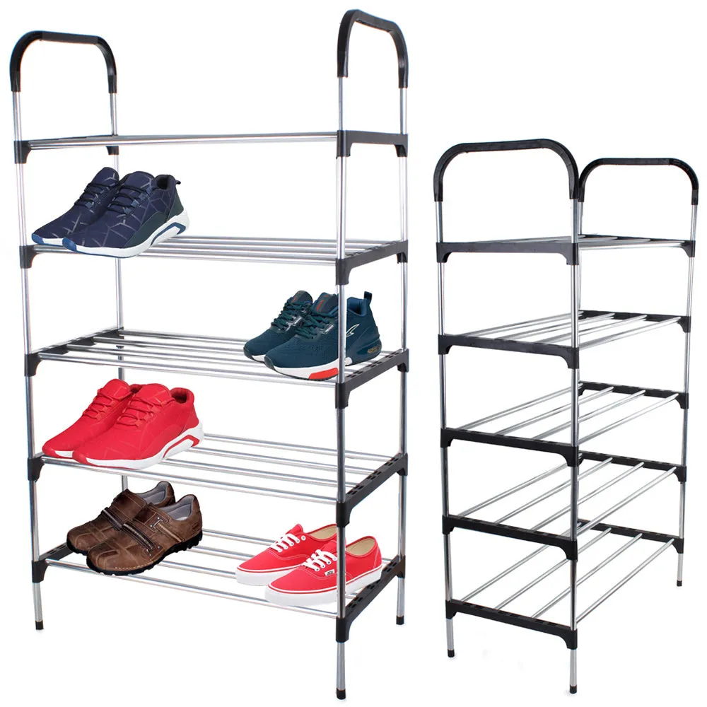 5 Tier Stainless Steel Shoe Rack - Multipurpose Storage Rack