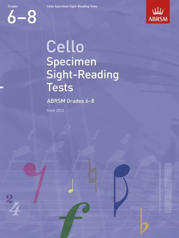 ABRSM Cello Specimen Sight Reading Tests Grades 6-8 from 2012