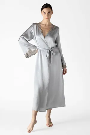 Adelaide Lace Long Silk Robe