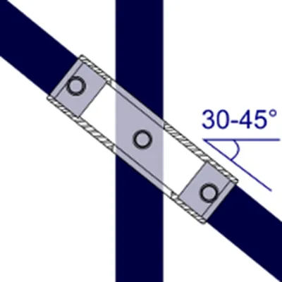 Adjustable Cross, 30 to 45 Degrees for Galvanised Pipe (Interclamp Code 130)