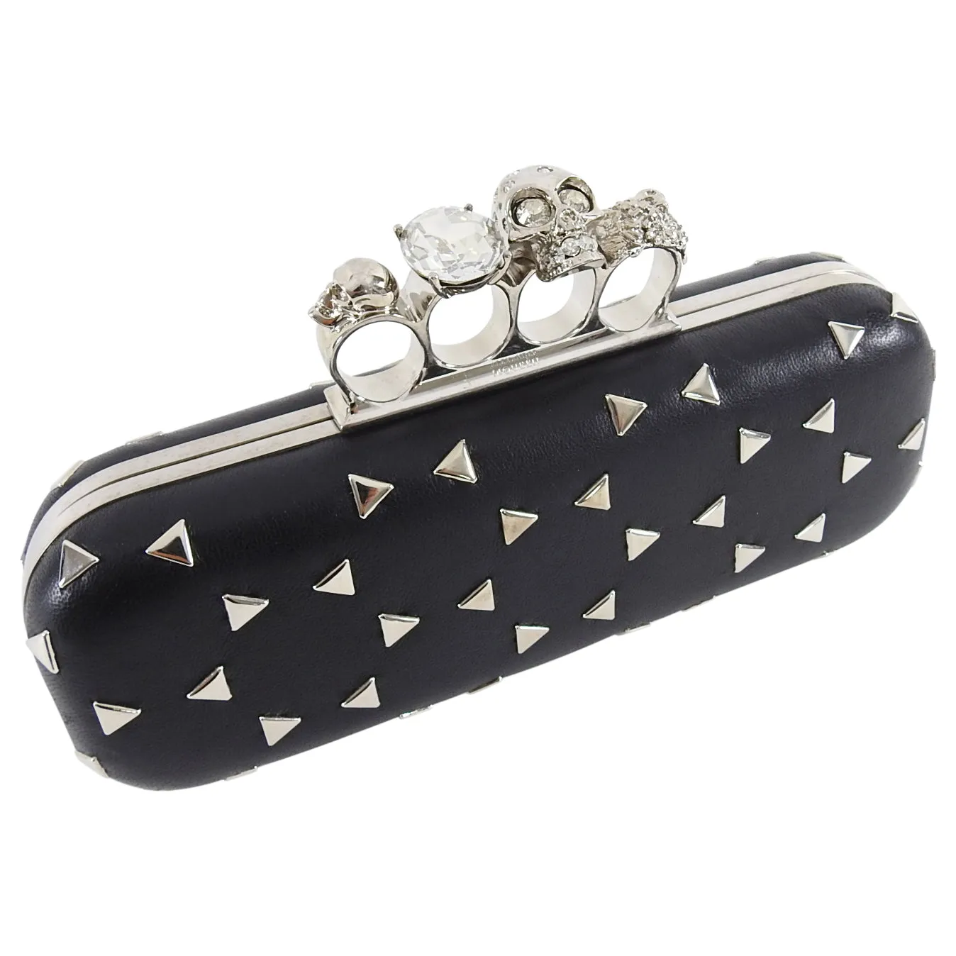 Alexander McQueen Black Stud Knuckle Duster Clutch Bag