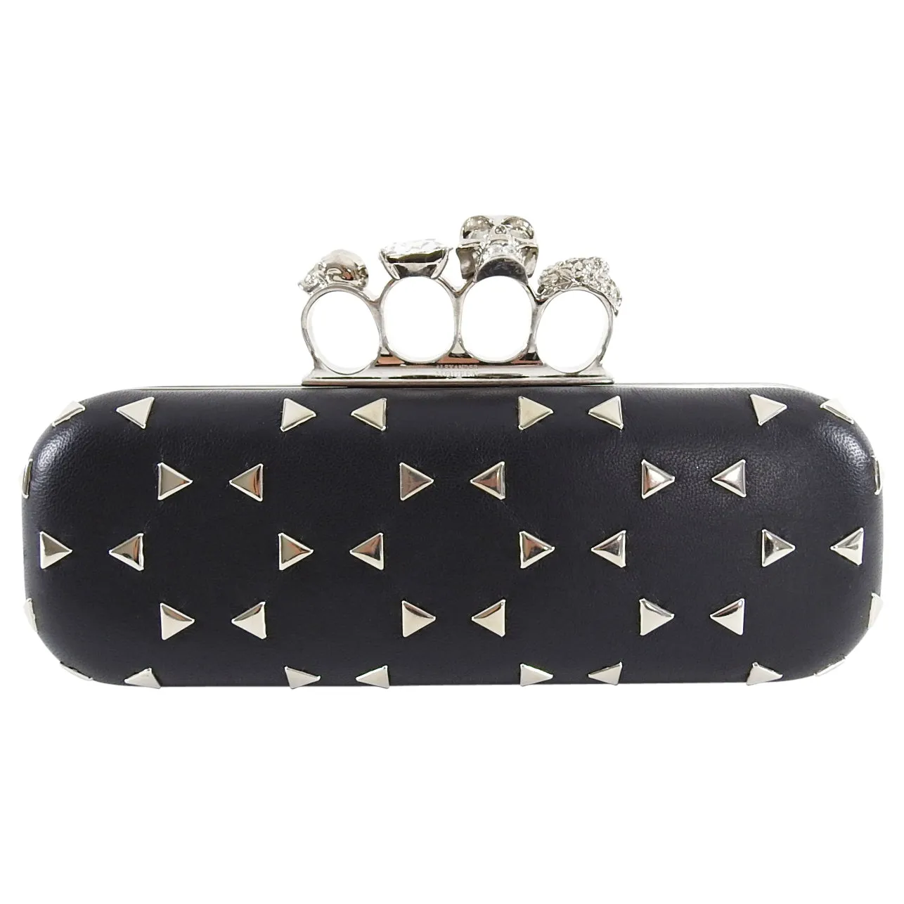 Alexander McQueen Black Stud Knuckle Duster Clutch Bag