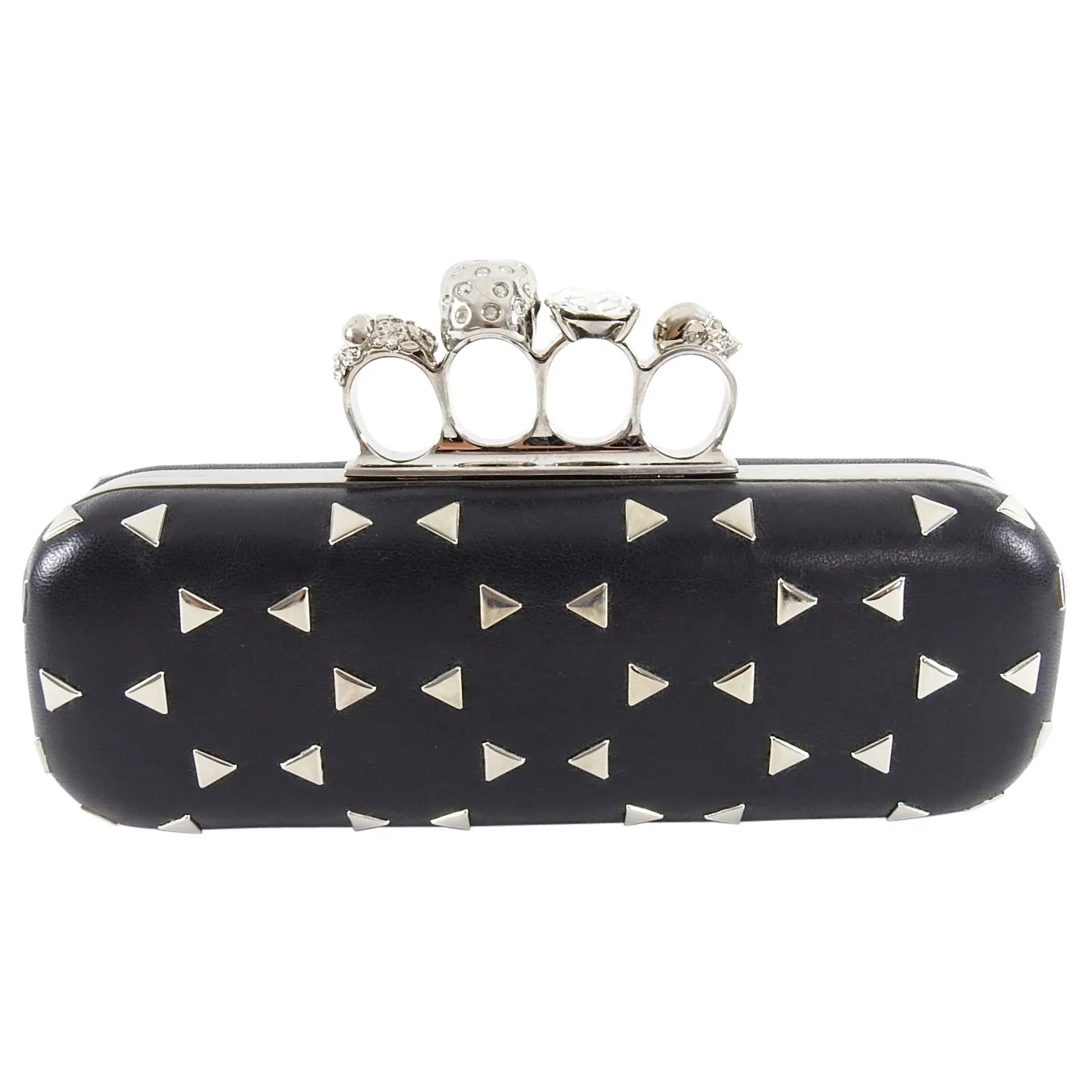 Alexander McQueen Black Stud Knuckle Duster Clutch Bag