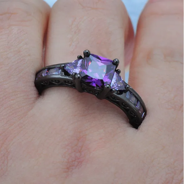 Amethyst Princess Cut Ring