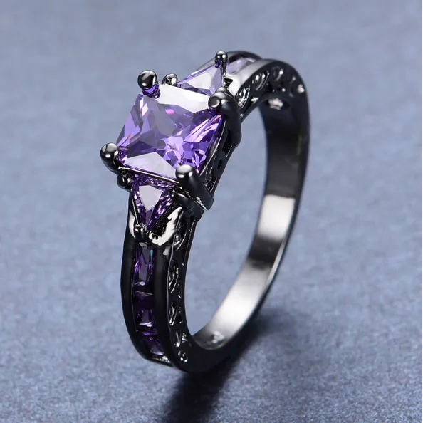 Amethyst Princess Cut Ring