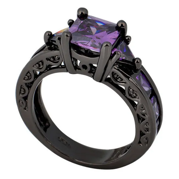 Amethyst Princess Cut Ring