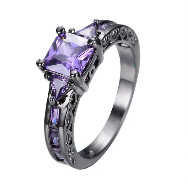 Amethyst Princess Cut Ring