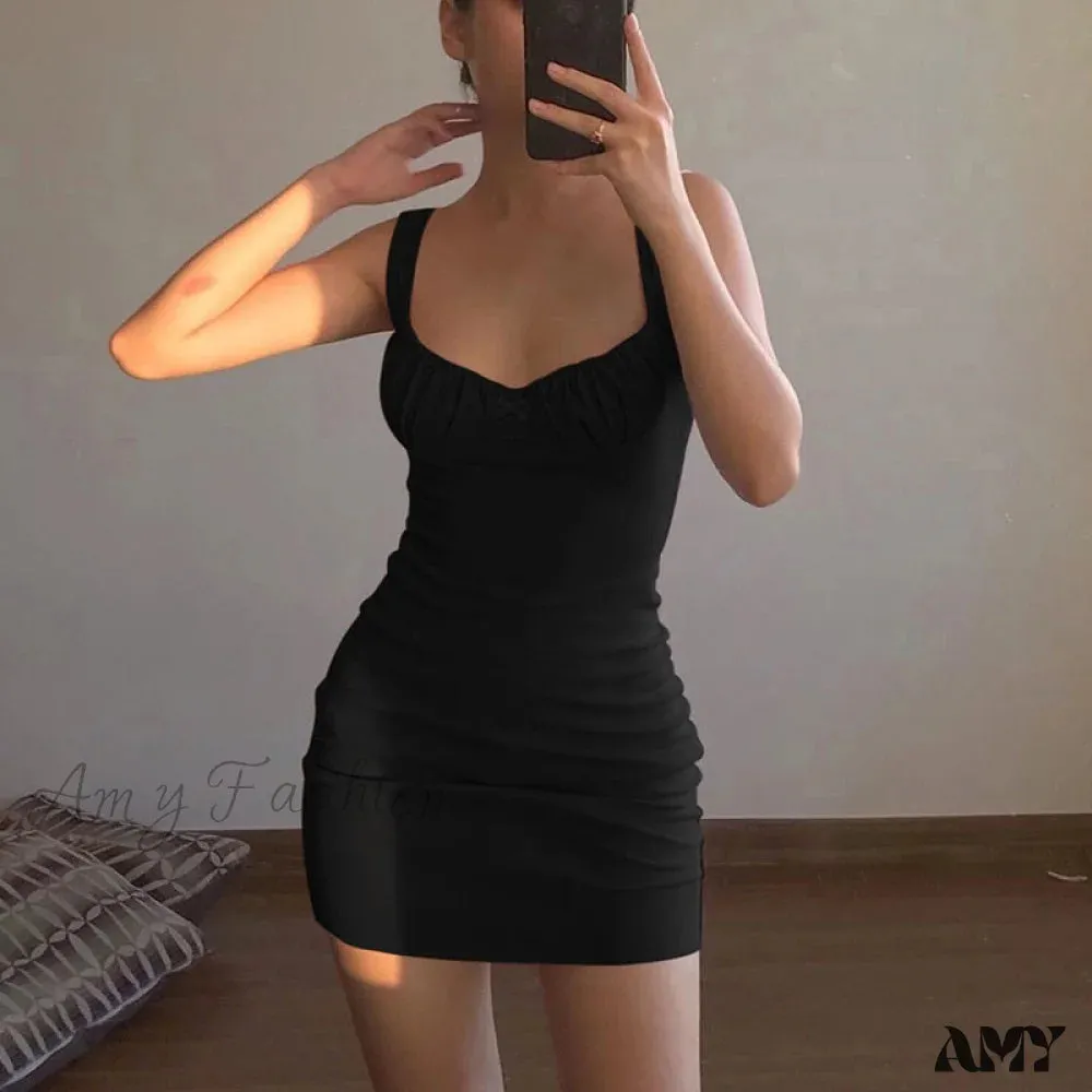 Amy Fashion - Sexy Crop Bodycon Sheath Skinny Mini Dress