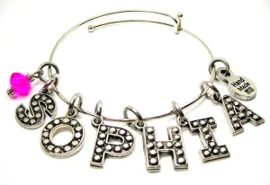 Any Name Single Stacker Expandable Bangle Bracelet