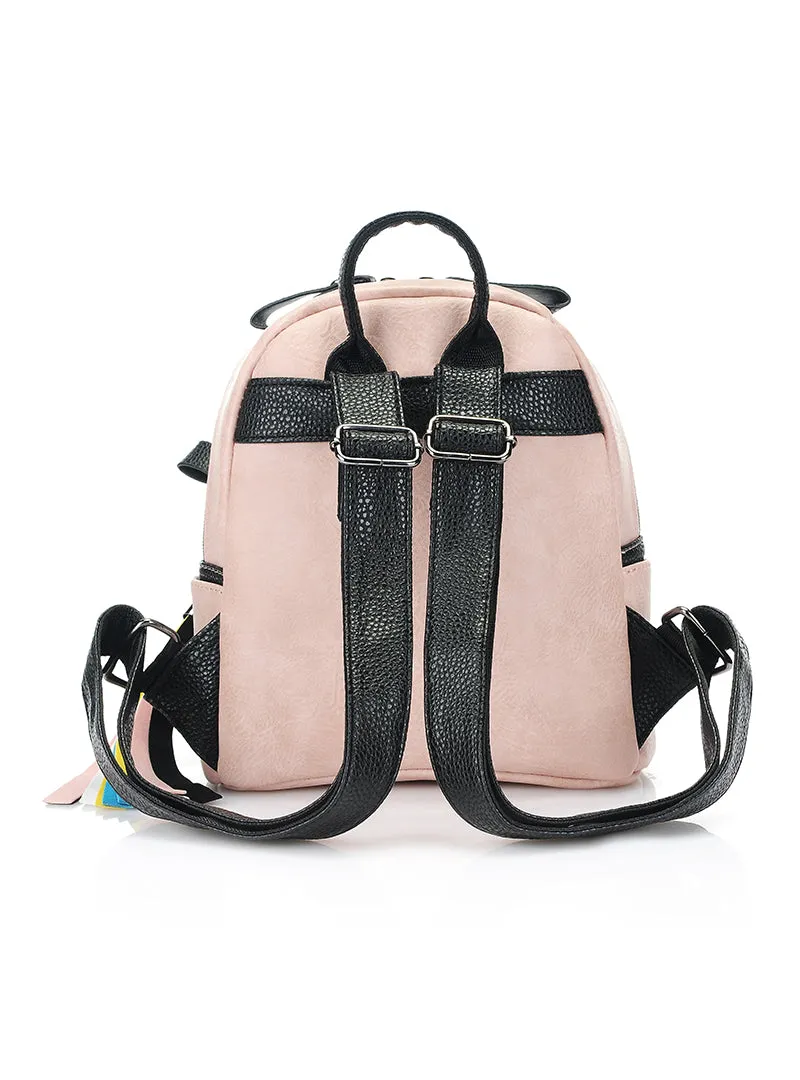 Appliques Patchwork Mini Leather Backpack