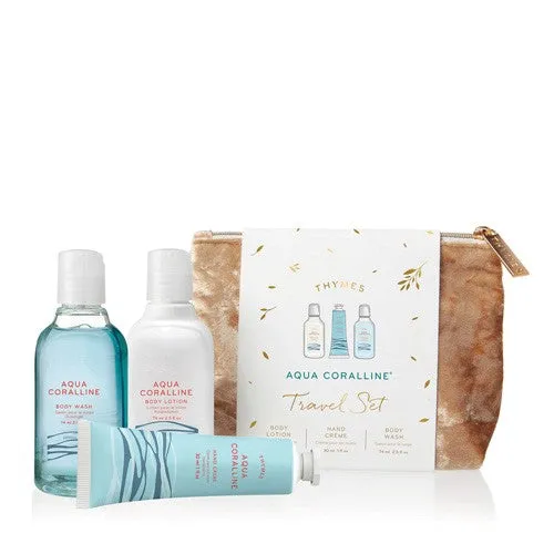 Aqua Coralline Travel Set with Beauty Bag