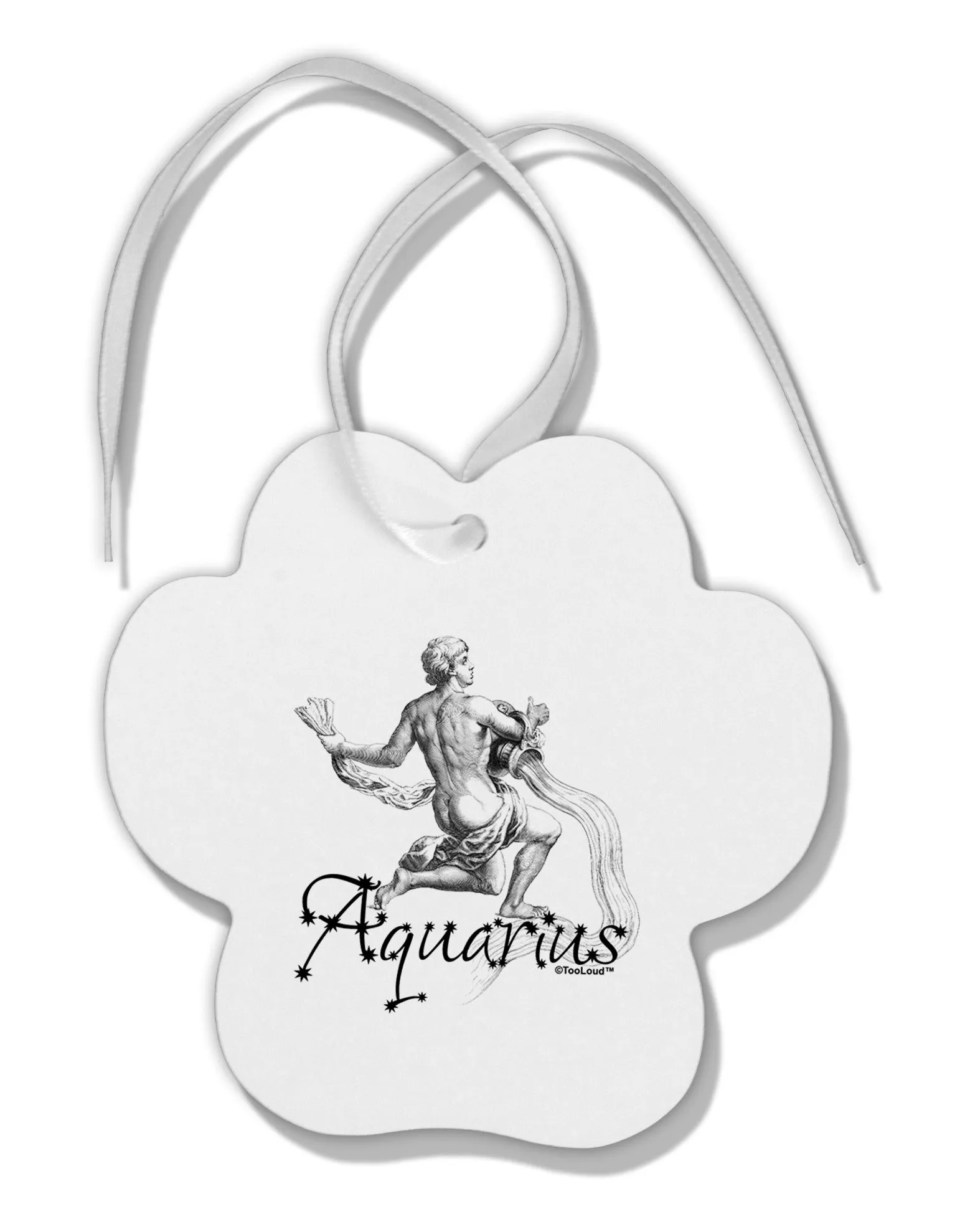 Aquarius Illustration Paw Print Shaped Ornament