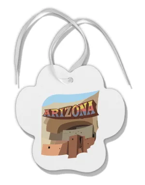 Arizona Montezuma Castle Paw Print Shaped Ornament