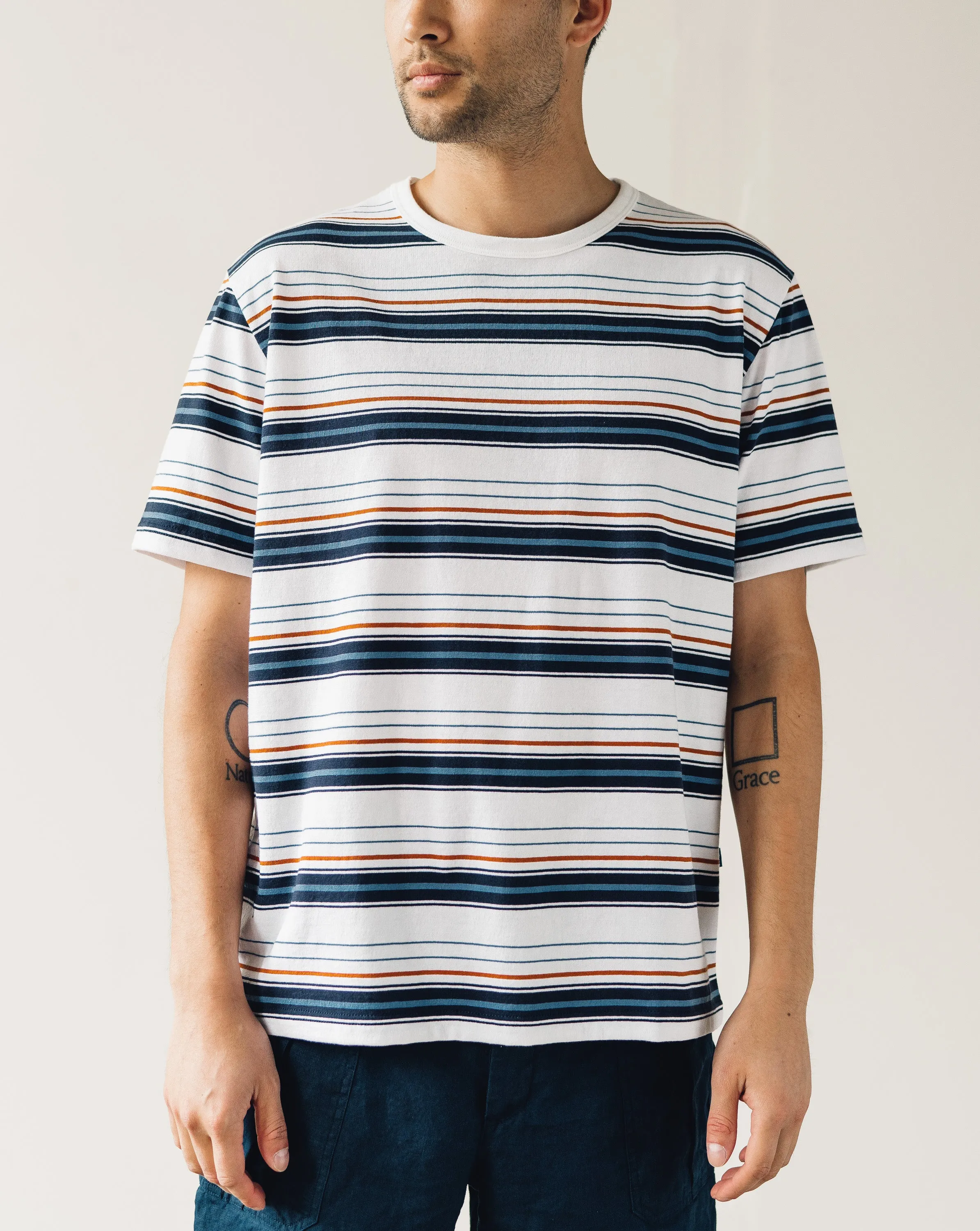 Arpenteur Match Tee, White/Navy