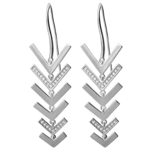 Art Deco Arrow Drop Earrings in Sterling Silver