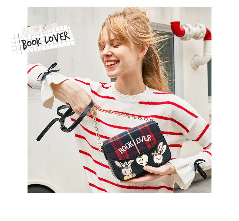 ARTMI EDITION BOOK LOVER CROSS BODY BAG WITH CHAIN HANDLE APE8813