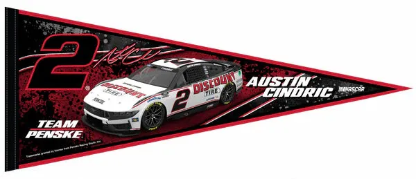 Austin Cindric NASCAR Discount Tire #2 Auto Racing Action Felt Collector's Pennant - Rico Inc.