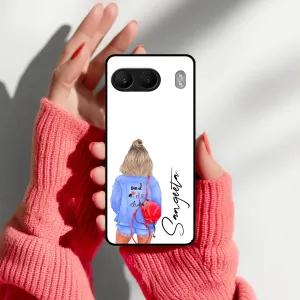 Bag Girl Customize Name Glass Case For OnePlus