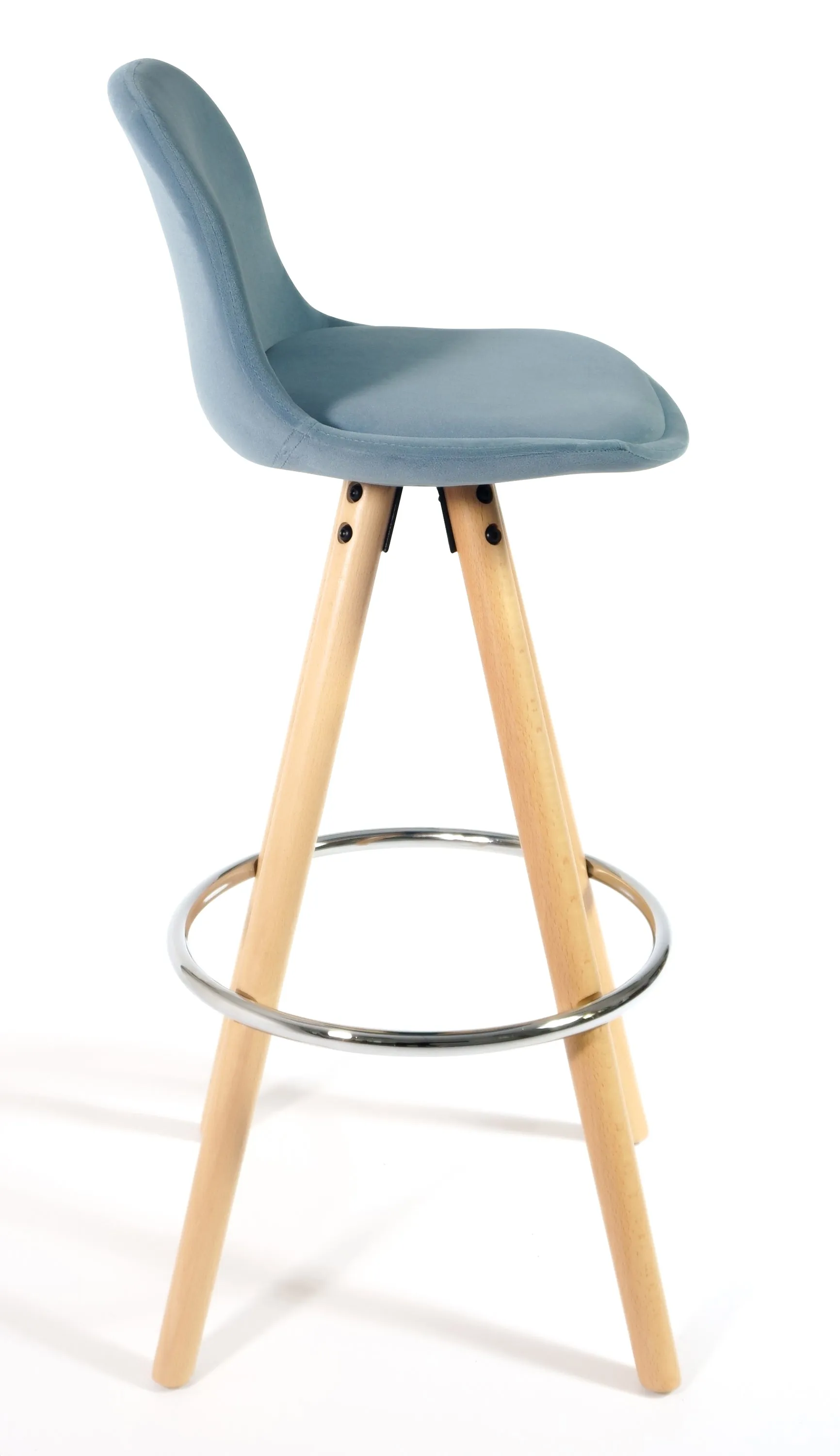 Barcelona Bar Stools Matte Velvet - Duck Egg Blue