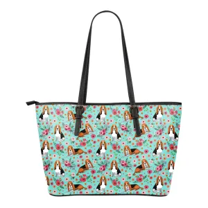 Basset Hound Flower Tote Bag