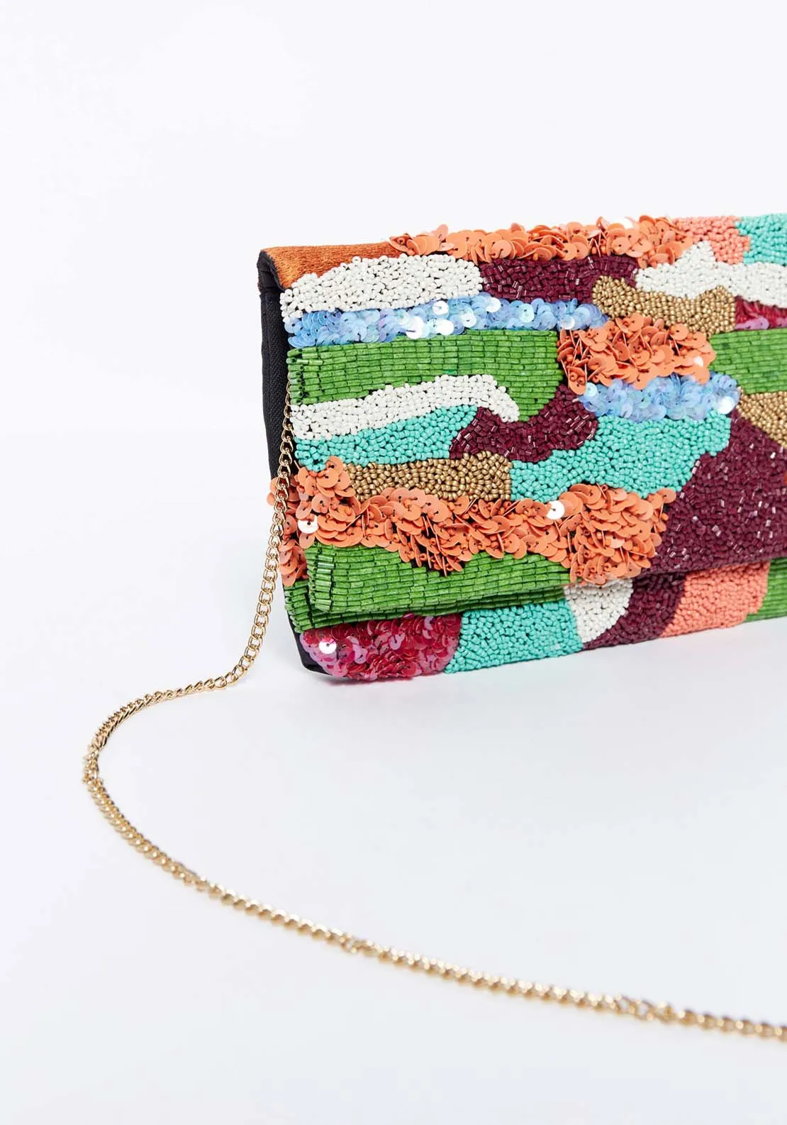 Beads clutch bag