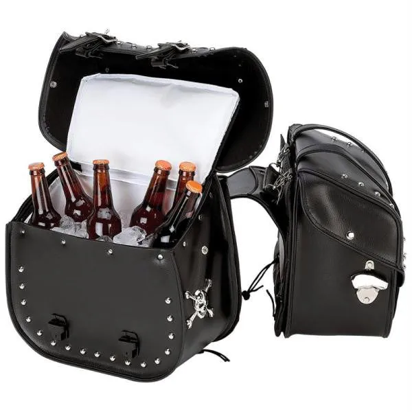 Beer Bags 4pc Studded Motorcycle Saddlebag Cooler Set