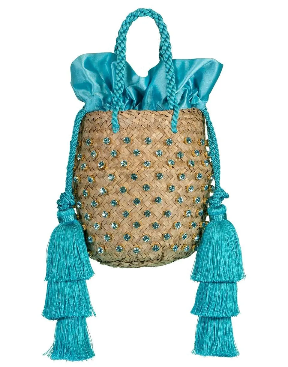 Biscotto Carol Starshell Raffia Basket Bag