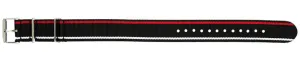 Black/White/Red Nylon Watch Strap 20mm 179213