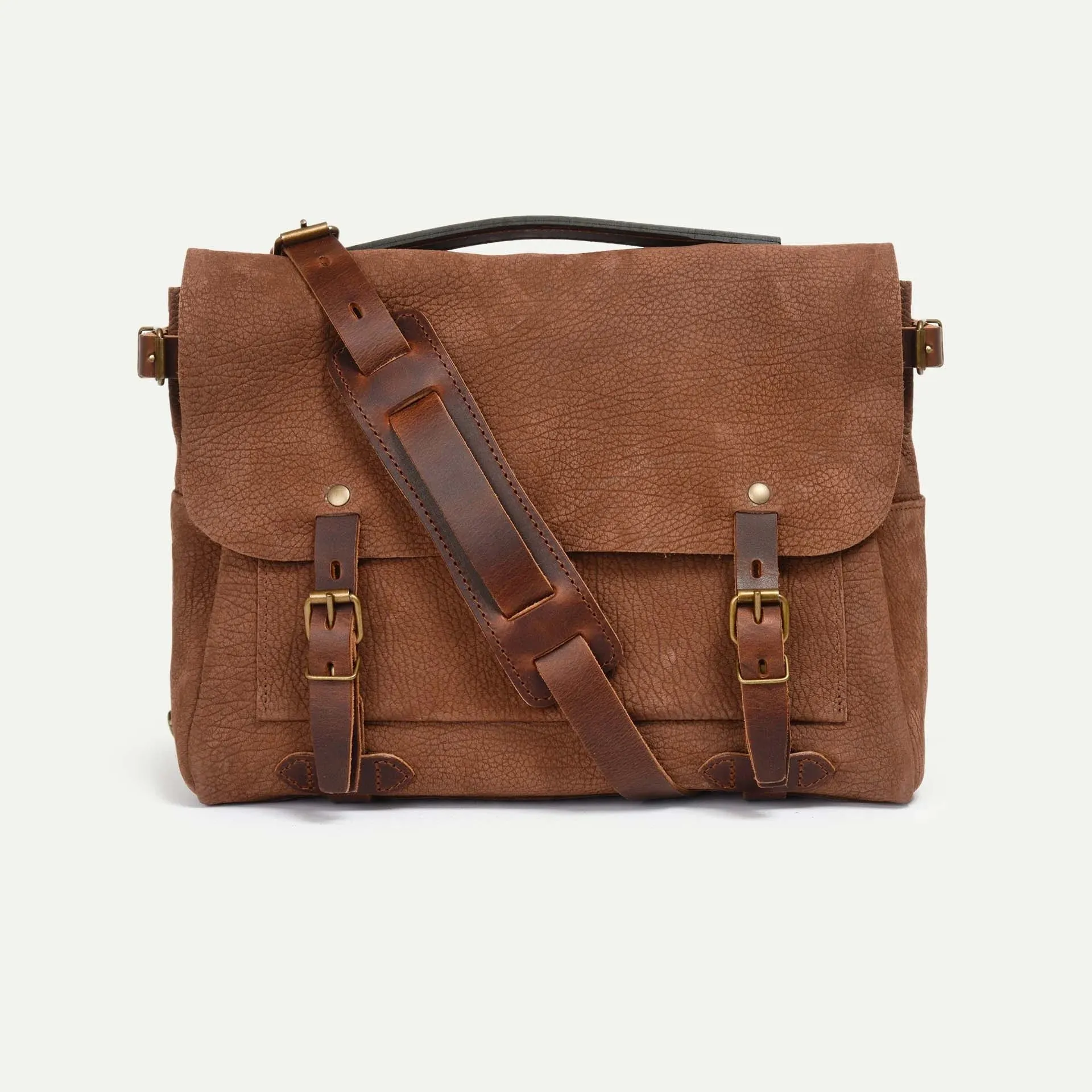 Bleu De Chauffe, Postman Bag Eclair M, Brown