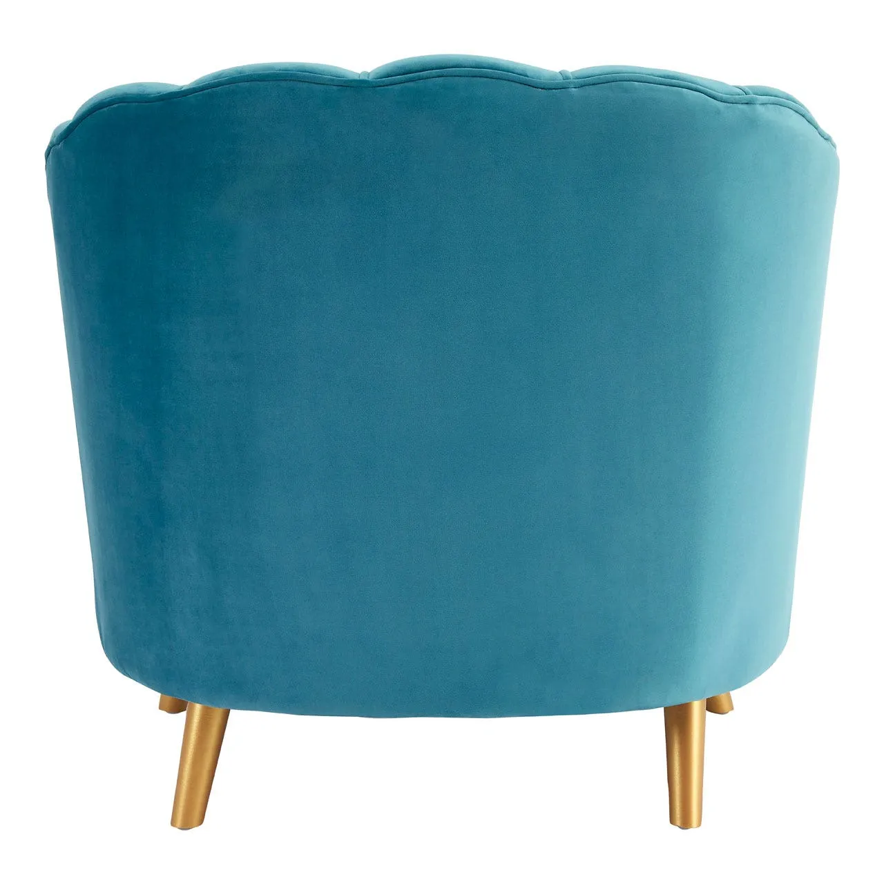 Blue Velvet Chair with Gold Wood Legs