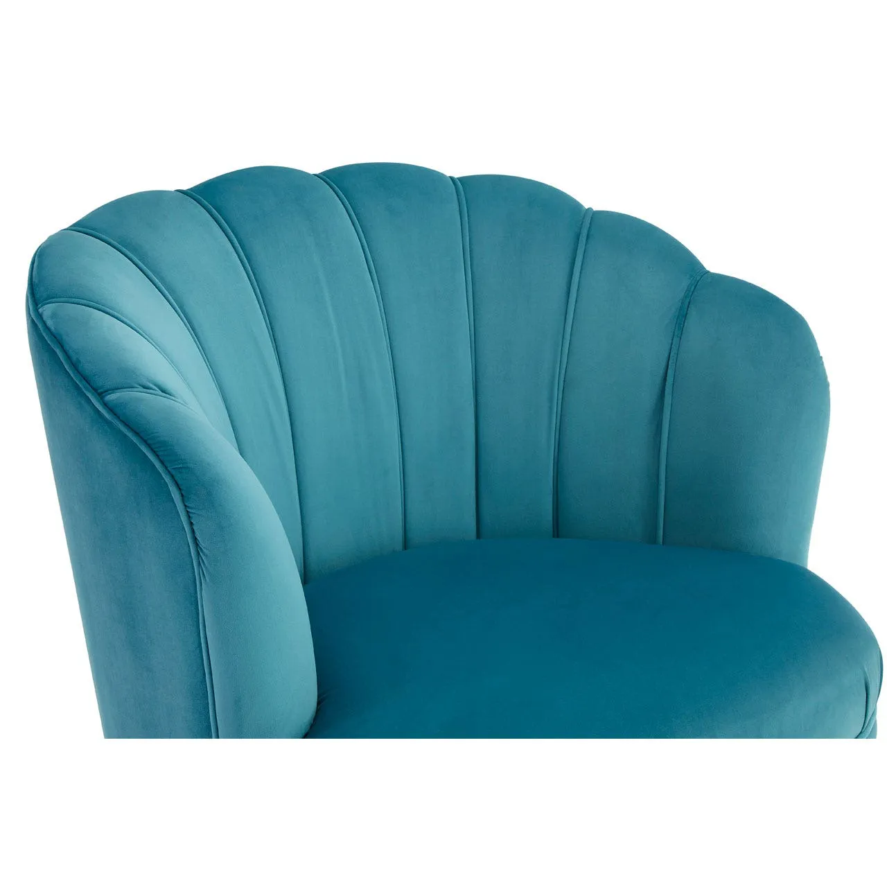 Blue Velvet Chair with Gold Wood Legs