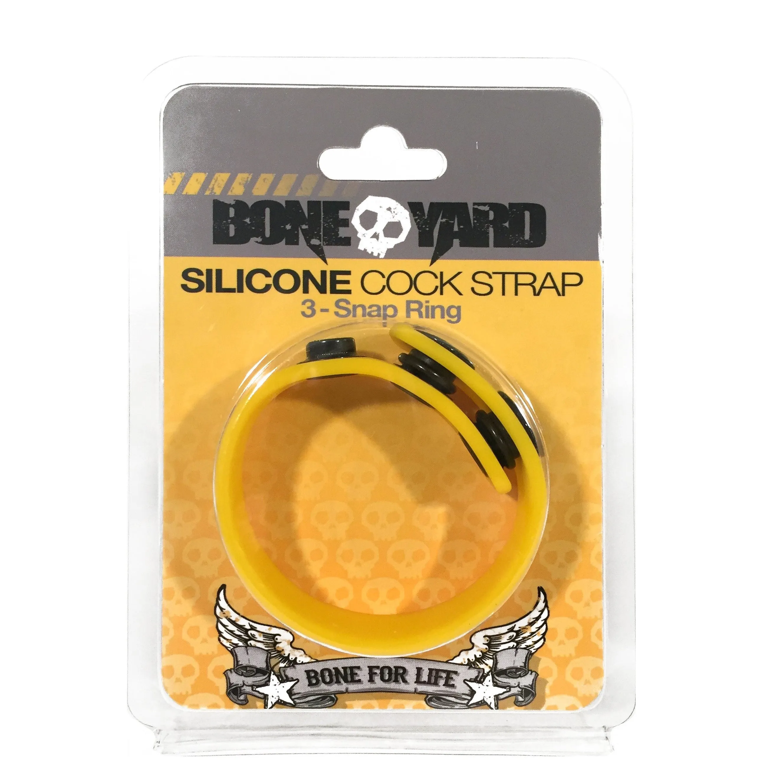 Boneyard Silicone Cock Strap 3 - Snap Ring - Yellow