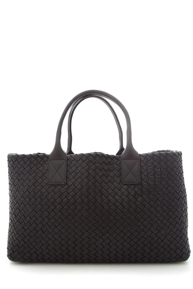 Bottega Veneta Black Cabat Intrecciato Leather Tote