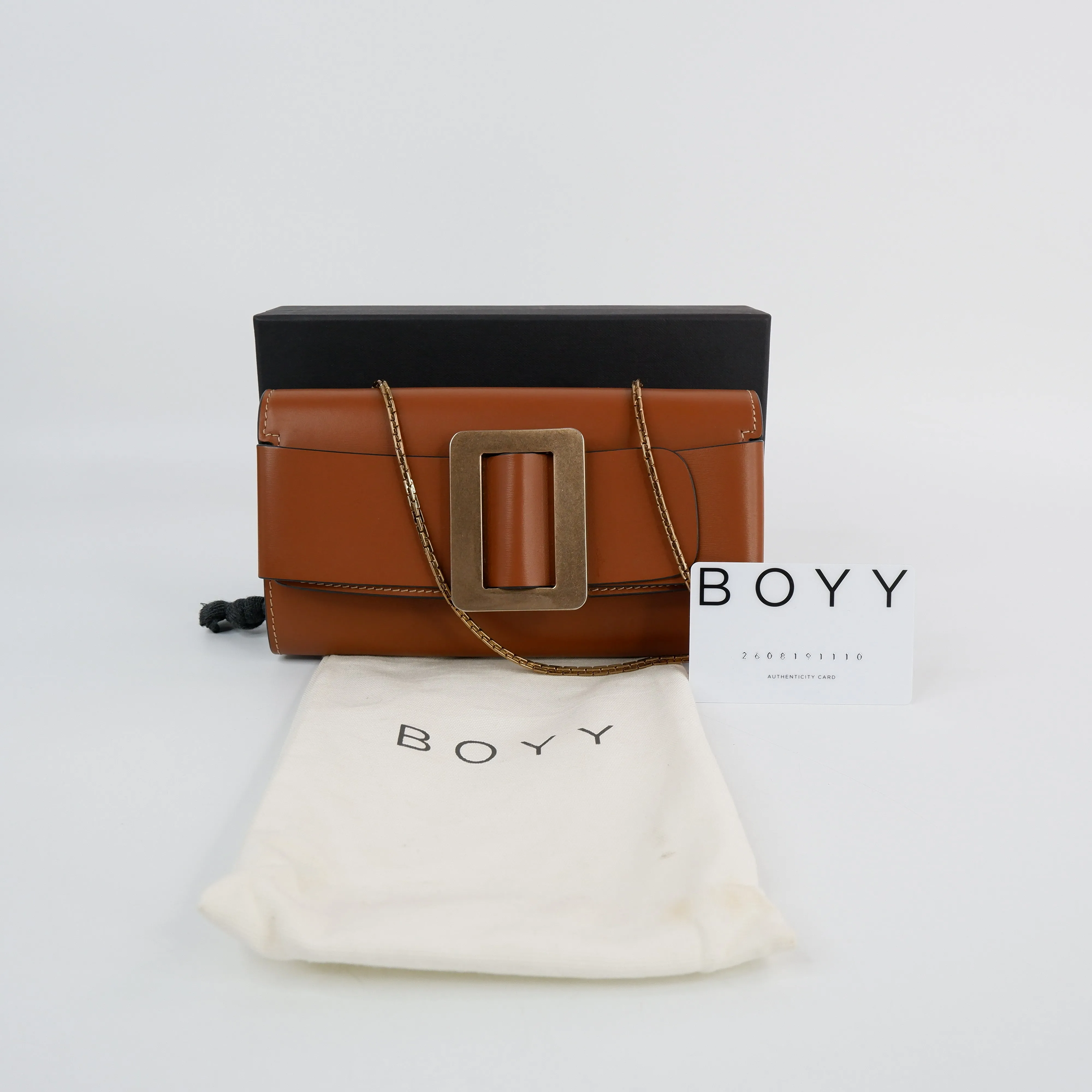 Boyy Wallet On Chain Brown