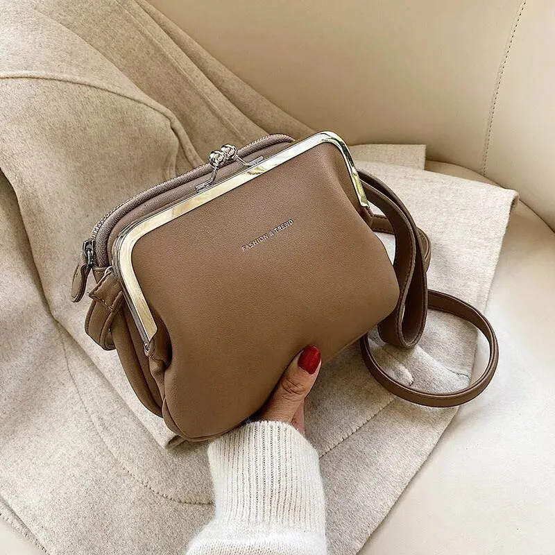 Branded Women's Shoulder Bag High Quality PU Leather Crossbody Bag For Women Fashion Clip Designer Handbags Party Evening Clutch