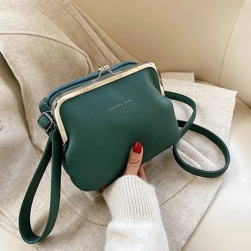 Branded Women's Shoulder Bag High Quality PU Leather Crossbody Bag For Women Fashion Clip Designer Handbags Party Evening Clutch