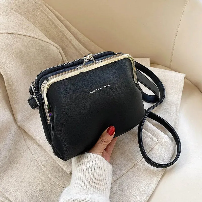 Branded Women's Shoulder Bag High Quality PU Leather Crossbody Bag For Women Fashion Clip Designer Handbags Party Evening Clutch