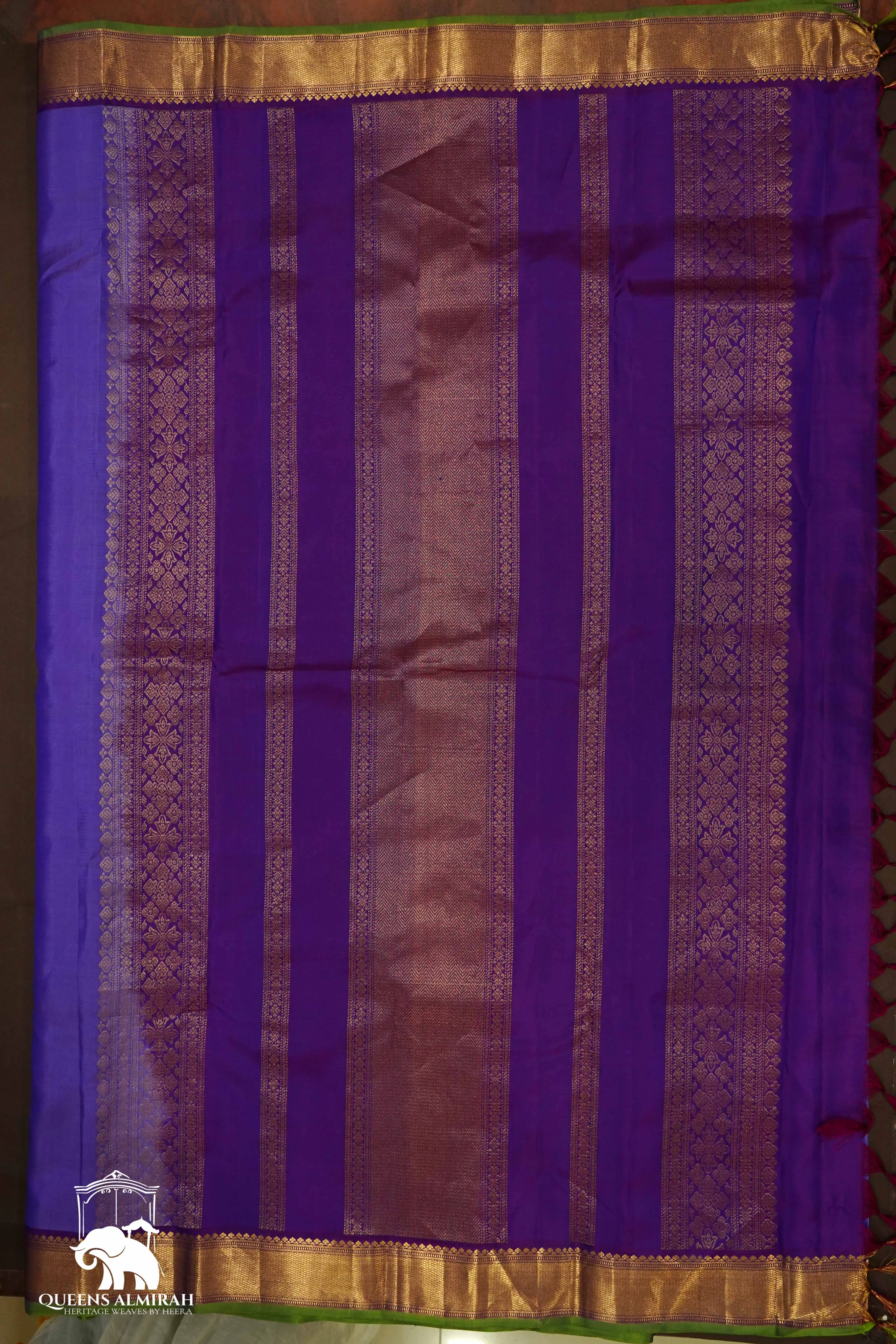 BRIGHT LAVENDAR WITH GOLD BORDER KANCHIVARAM SILK SAREE