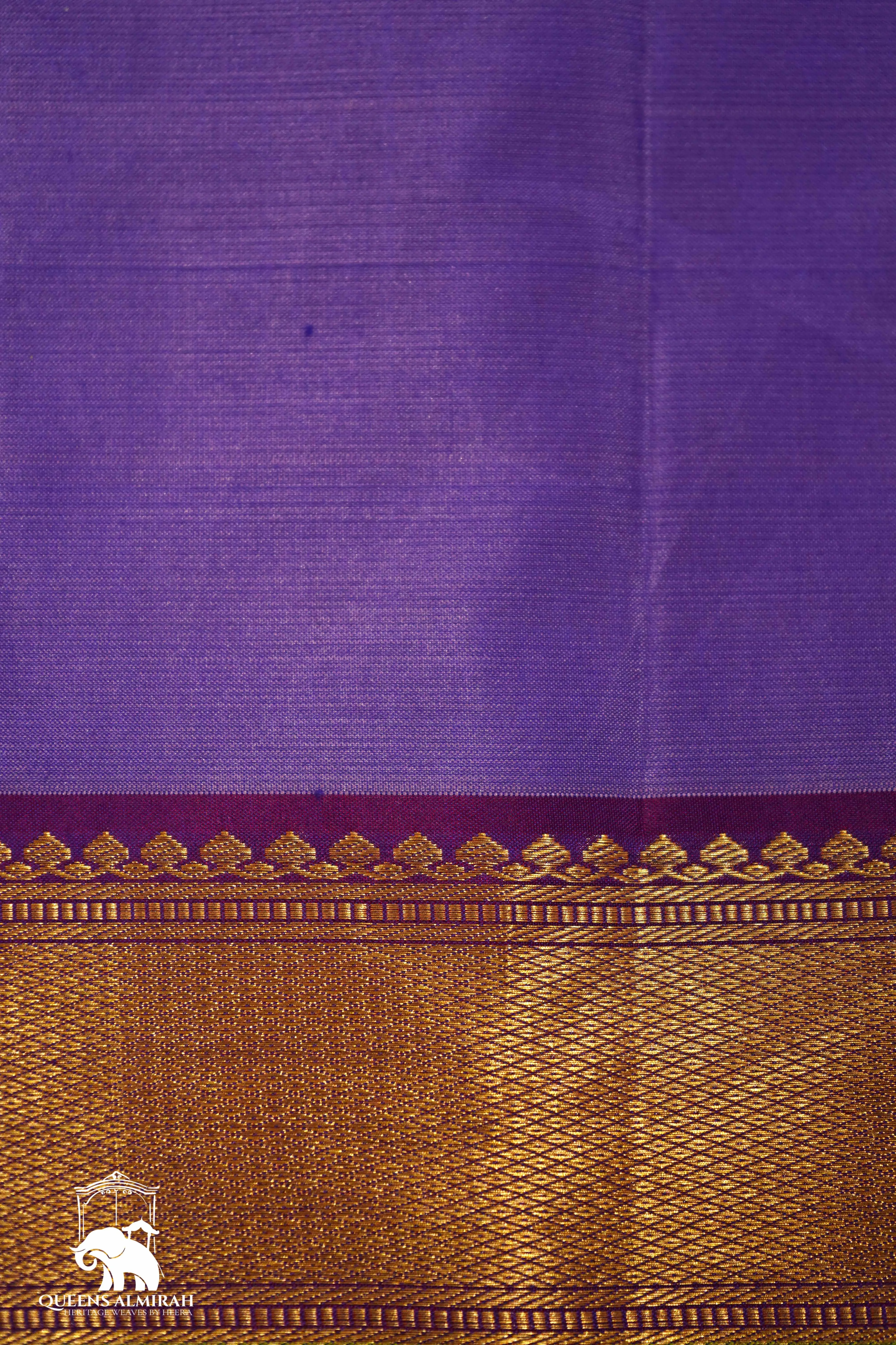 BRIGHT LAVENDAR WITH GOLD BORDER KANCHIVARAM SILK SAREE