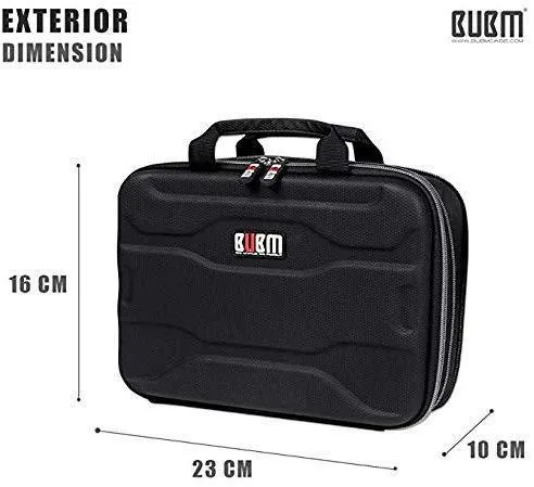 BUBM Electronic Organizer, Hard Shell Travel Gadget Case with Handle for Cables, USB Drives, Power Bank and More, Fit for iPad Mini