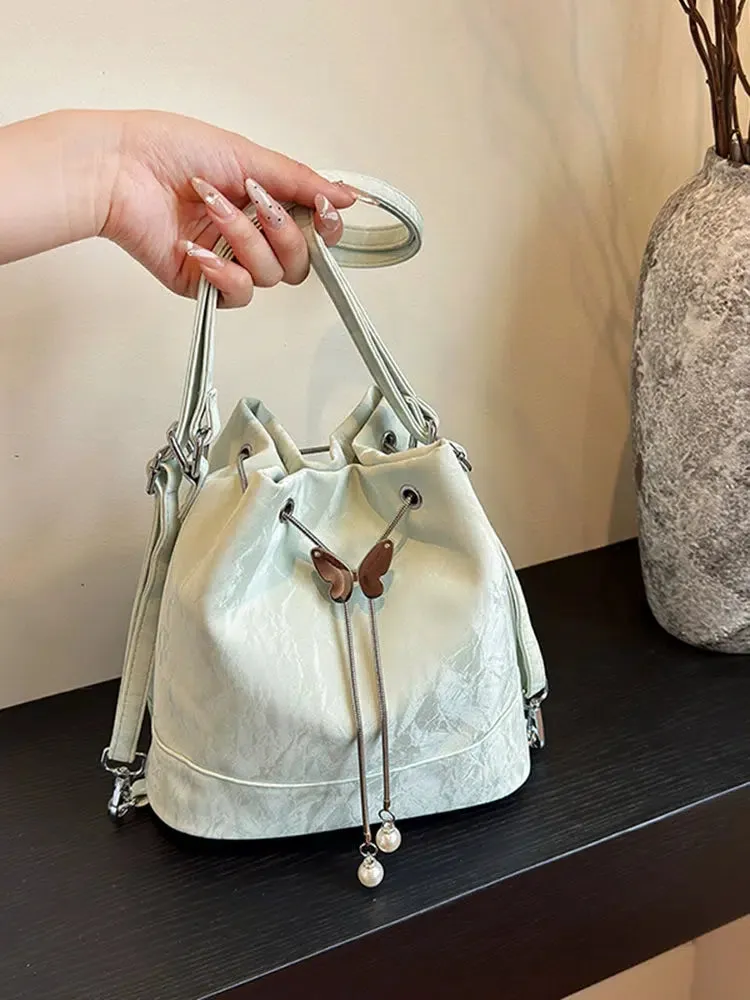 Butterfly Ornament Bucket Shaped Bag