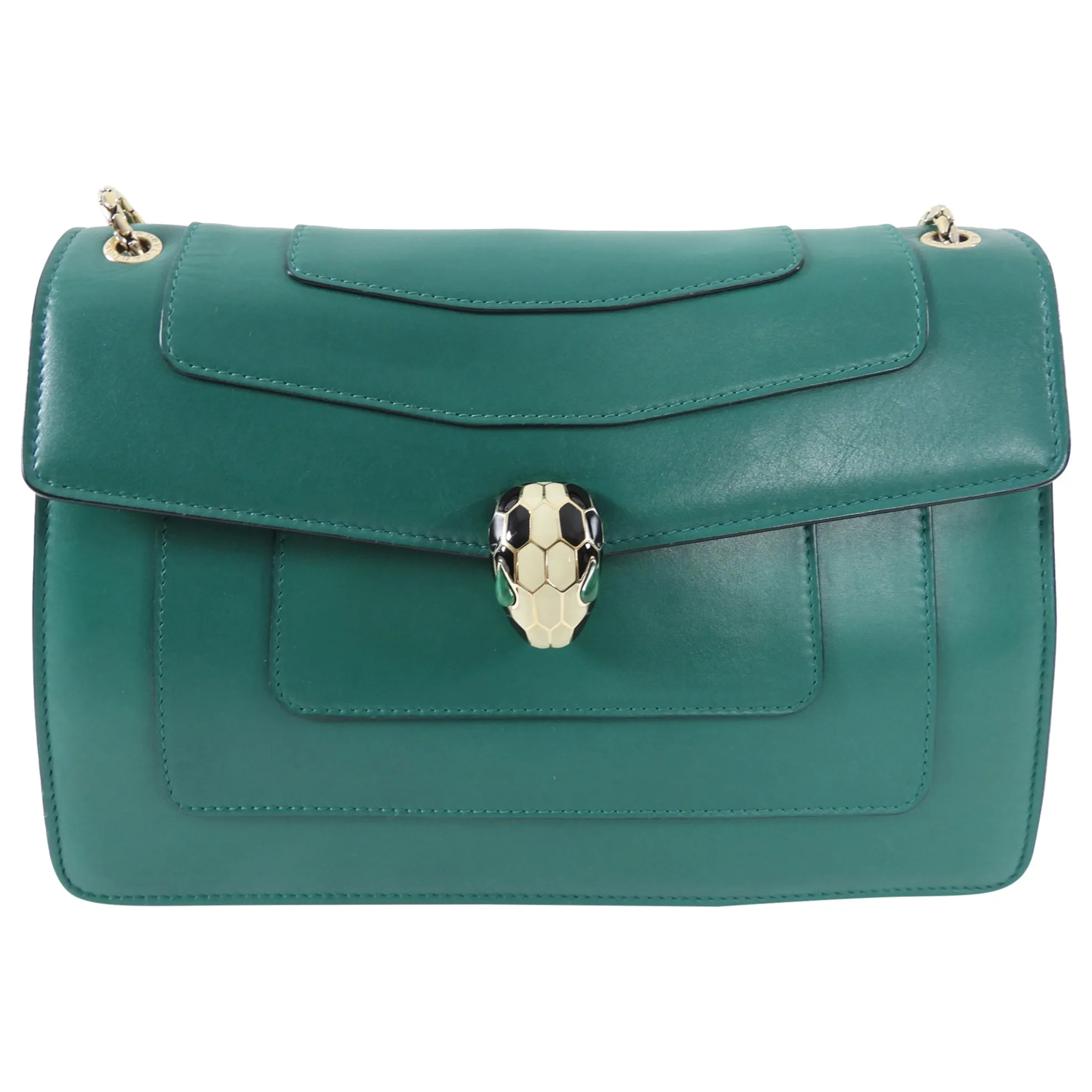 Bvlgari Serpenti Forever Green Medium Flap Bag