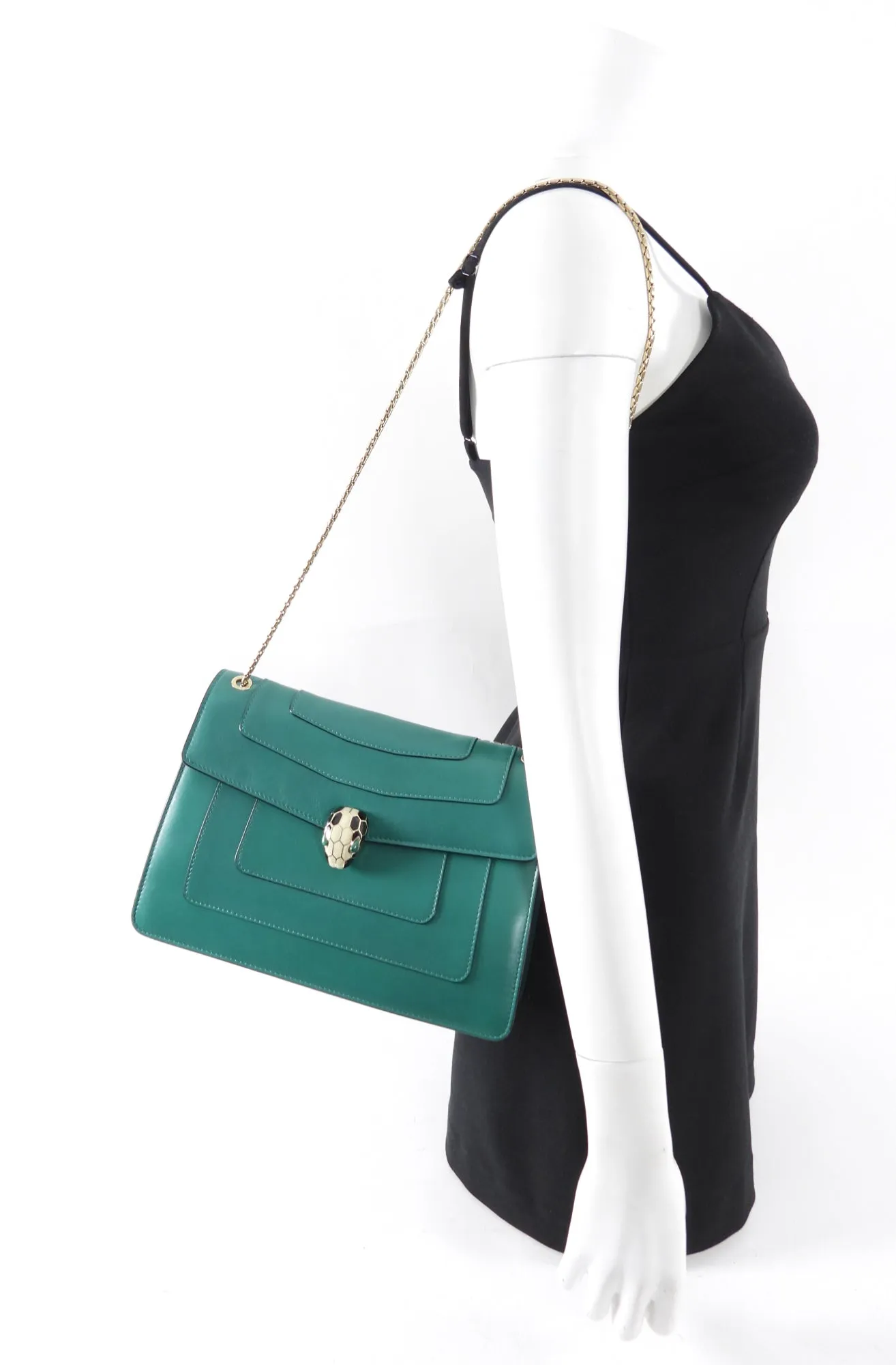 Bvlgari Serpenti Forever Green Medium Flap Bag