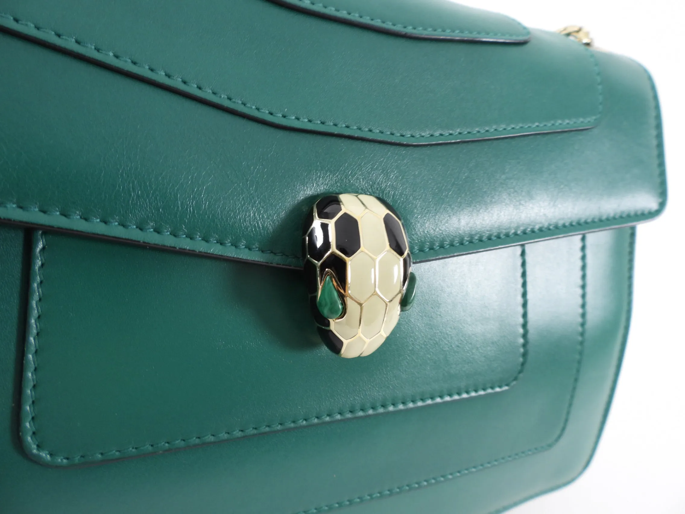 Bvlgari Serpenti Forever Green Medium Flap Bag