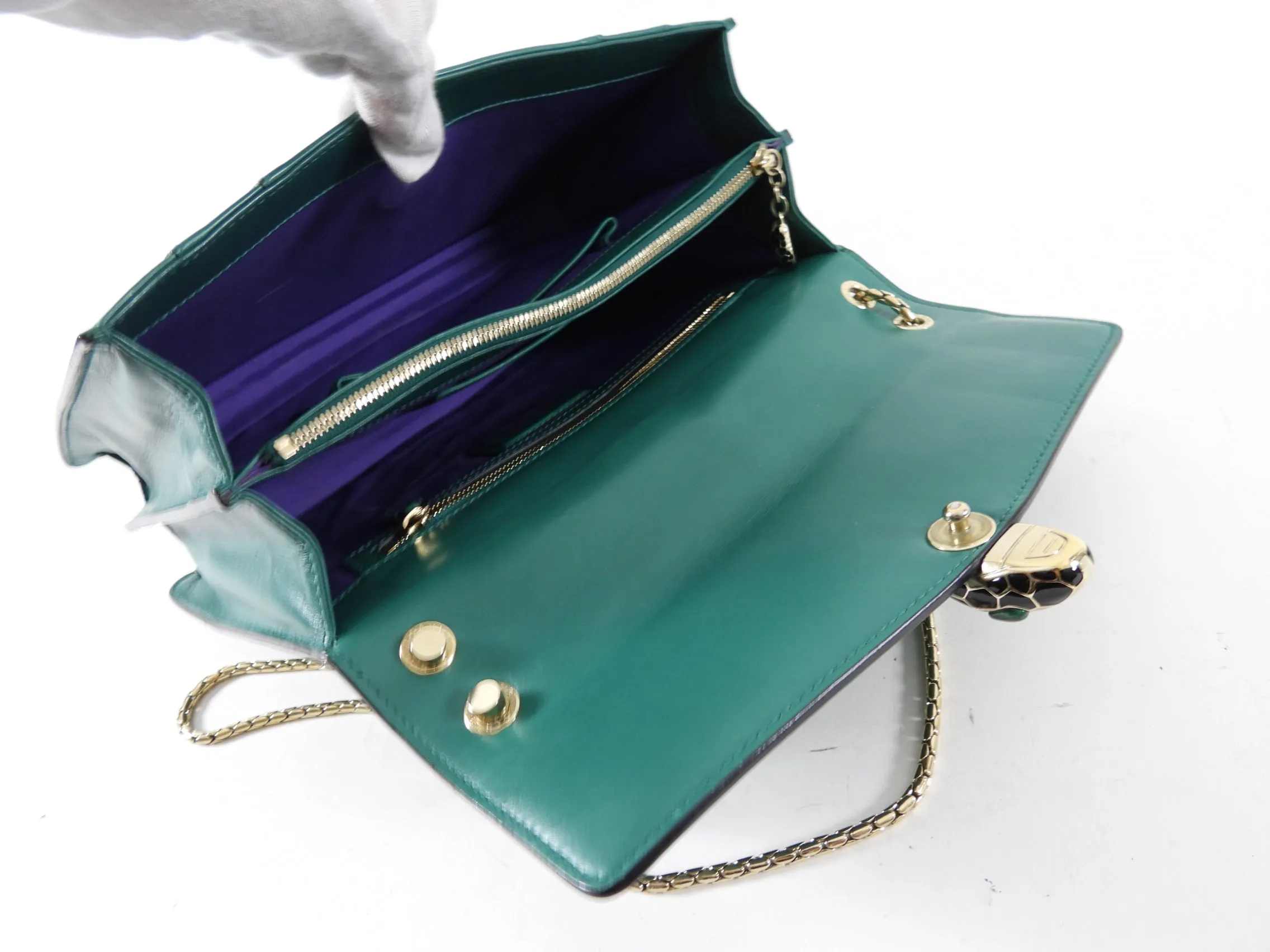 Bvlgari Serpenti Forever Green Medium Flap Bag